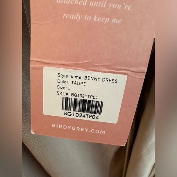 NWT Birdy Grey Benny Dress in Crepe Taupe - Picture 5 of 7